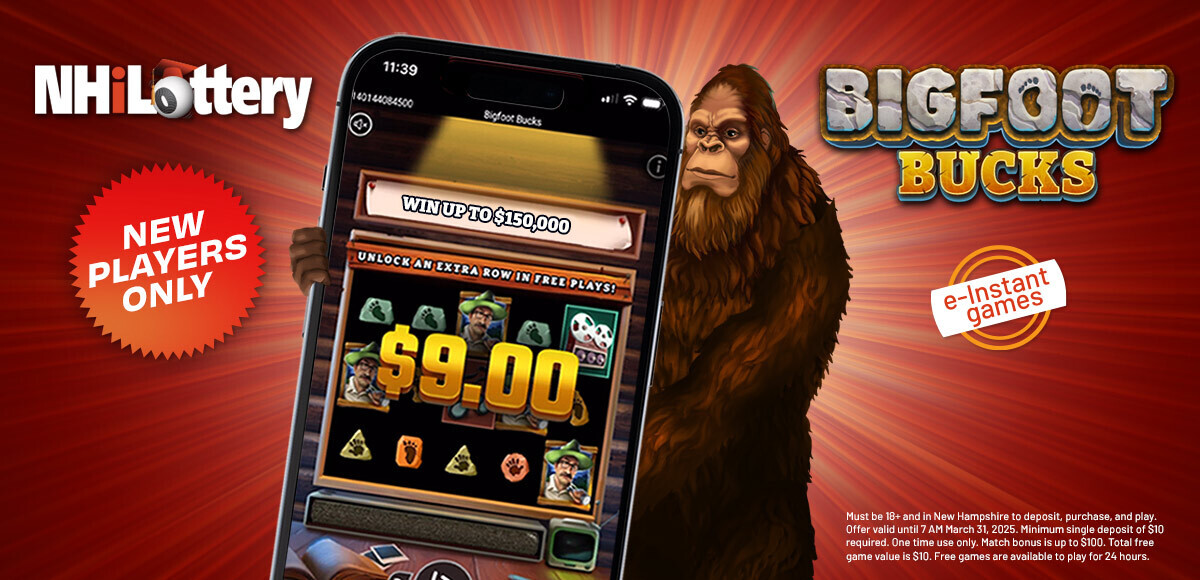 Bigfoot bucks welcome offer; new players only.